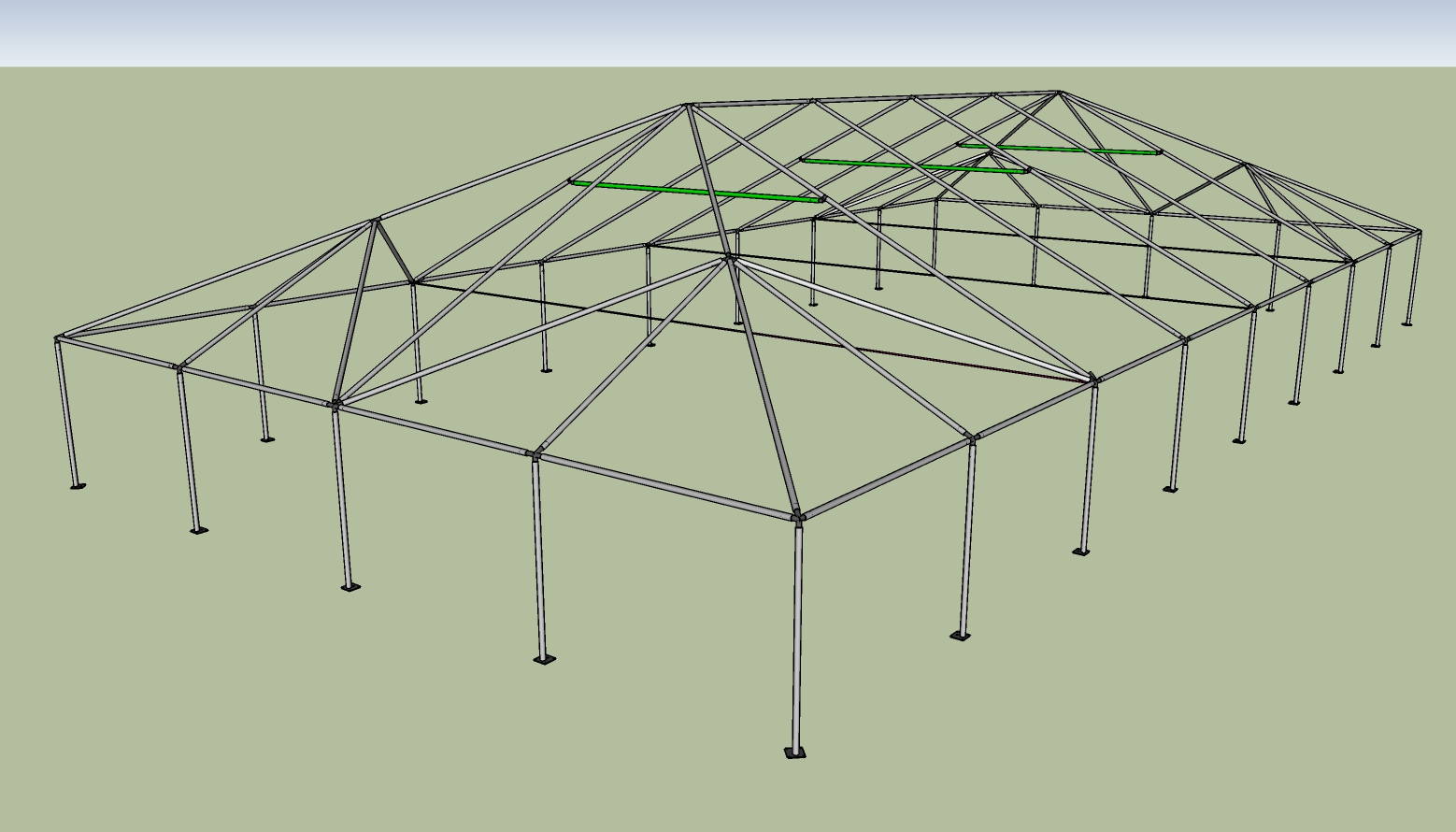 40x80 frame tent End View